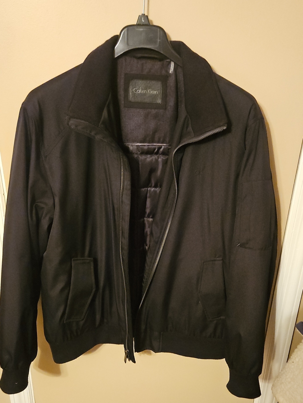 Calvin Klein Men's Black Zip-Up Bomber Jacket